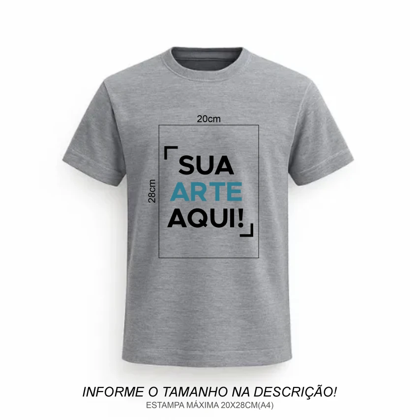 Camiseta Personalizada | Cinza/Mesclada